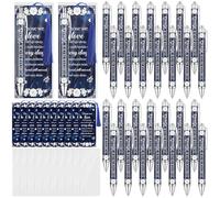 CNSJ Juego de 50 bolígrafos funerarios conmemorativos para invitados, servicio conmemorativo, bolígrafos y marcadores de oración de poemas, celebración de la vida, condolencias, duelos, regalos de