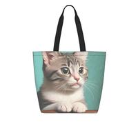 CNTDBU A curioso gato Tyvek - Bolsa de compras reutilizable, ligera, plegable, de papel, impermeable, duradera, respetuosa con el medio ambiente, para compras, trabajo, viajes