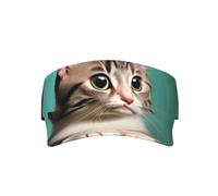 CNTDBU A Curious Cat - Visera solar para adultos, gorra deportiva abierta con banda para el sudor, cierre de ajustable, visera ligera para correr para hombres y mujeres, color negro