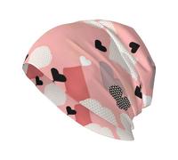 CNTDBU Abstract Love Chart - Gorro de punto para adultos, ligero, elástico, holgado, suave, transpirable, doble capa, para hombres y mujeres, color negro