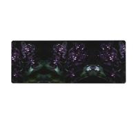 CNTDBU Alfombrilla de escritorio extra grande de orquídea morada oscura de 11.8 x 31.5 pulgadas, alfombrilla antideslizante para mouse para juegos con borde cosido, almohadilla impermeable para