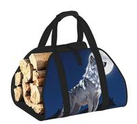 CNTDBU Alpha Wolf Leader - Bolsa de transporte de leña de lona resistente, impermeable, con asas acolchadas