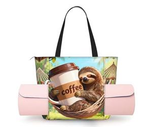 CNTDBU Animals in A Hammock - Bolsa de yoga para mujer, bolsa de gimnasio grande con soporte para esterilla de yoga, bolsa de hombro ligera para entrenamiento, viajes, playa