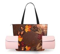 CNTDBU Autumn Wreath - Bolsa de yoga para mujer, bolsa de gimnasio grande con soporte para esterilla de yoga, bolsa de hombro ligera para entrenamiento, viajes, playa