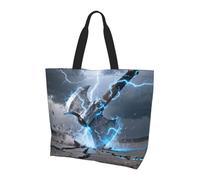 CNTDBU Axe Strike - Bolsa de hombro grande para mujer, ligera, impermeable, bolsa de compras reutilizable con bolsillo interior para el trabajo y viajes