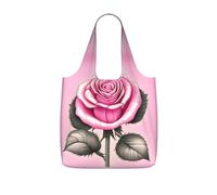 CNTDBU Beautiful Pink Roses - Bolsa plegable ligera y reutilizable para comestibles, mochila de viaje de 25 litros con cordón para el trabajo y el gimnasio
