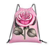 CNTDBU Beautiful Pink Roses - Mochila grande impermeable y ligera para deportes de gimnasio, mochila casual con cordón para viajes, senderismo
