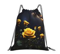 CNTDBU Beautiful Yellow Roses - Mochila grande impermeable y ligera para deportes de gimnasio, mochila casual con cordón para viajes, senderismo