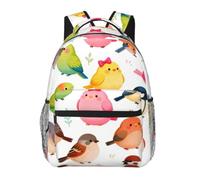 CNTDBU Bird Party - Mochila ligera e informal para adultos, mochila de viaje de gran capacidad con correas acolchadas, bolsa de viaje resistente al agua