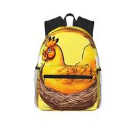 CNTDBU Bird's Nest - Mochila ligera con diseño de pollo dorado para mujeres y hombres, mochila casual para viajes, trabajo, bolsa para laptop para viajes diarios
