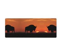 CNTDBU Bison Sunset Silhouette - Alfombrilla de escritorio extra grande de 11.8 x 31.5 pulgadas, alfombrilla antideslizante para mouse para juegos con borde cosido, almohadilla impermeable para