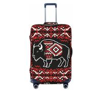 CNTDBU Bison Totem Art - Funda elástica para maleta, protector de equipaje elástico para viajes, resistente a los arañazos, se adapta a la mayoría de maletas, Black, M, bohemio