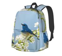 CNTDBU Blue Bird Art - Mochila ligera e informal para adultos, mochila de viaje de gran capacidad con correas acolchadas, bolsa de viaje resistente al agua