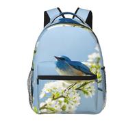CNTDBU Blue Bird Art - Mochila ligera e informal para adultos, mochila de viaje de gran capacidad con correas acolchadas, bolsa de viaje resistente al agua