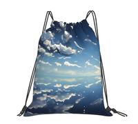 CNTDBU Blue Sky And White Clouds - Mochila grande impermeable y ligera para deportes de gimnasio, mochila casual con cordón para viajes, senderismo