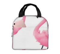 CNTDBU Bolsa de almuerzo aislada con diseño de flamenco rosa, bolsa térmica con forro de aluminio, lonchera impermeable para el trabajo