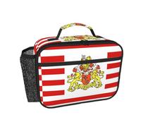 CNTDBU Bolsa de almuerzo aislada con la bandera del Senado de Bremen para hombres y mujeres, bolsa térmica para el trabajo, oficina, lonchera a prueba de fugas con bolsillo de malla para alimentos