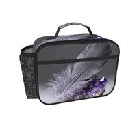 CNTDBU Bolsa de almuerzo con aislamiento de racimo de cristal de plumas para hombres y mujeres, bolsa térmica para el trabajo, oficina, lonchera a prueba de fugas con bolsillo de malla para alimentos