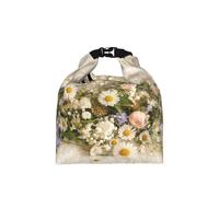 CNTDBU Bolsa de almuerzo con diseño vintage de flores silvestres para el trabajo, bolsa térmica aislada con tamaño ajustable, portador de alimentos a prueba de fugas para uso diario