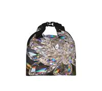 CNTDBU Bolsa de almuerzo con tapa enrollable de flores de cristal para el trabajo, bolsa térmica con tamaño ajustable, portador de alimentos a prueba de fugas para uso diario