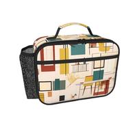 CNTDBU Bolsa de almuerzo térmica moderna de mediados de siglo para hombres y mujeres, bolsa térmica para el trabajo, oficina, lonchera a prueba de fugas con bolsillo de malla para alimentos