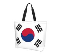 CNTDBU Bolsa de compras grande con la bandera nacional de Corea del Sur para mujer, ligera, resistente al agua, para el trabajo, viajes, uso diario