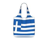 CNTDBU Bolsa de compras plegable con bandera griega, ligera, reutilizable, plegable, para comestibles, mochila de viaje de 25 litros con cordón para el trabajo y el gimnasio