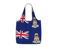 CNTDBU Bolsa de compras plegable con diseño de bandera de las Islas Caimán, ligera, reutilizable, plegable, para comestibles, mochila de viaje de 25 litros con cordón para el trabajo y el gimnasio