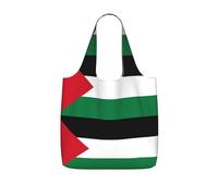 CNTDBU Bolsa de compras plegable con diseño de bandera del Estado de Palestina, ligera, reutilizable, plegable, para comestibles, mochila de viaje de 25 litros con cordón para el trabajo y el gimnasio