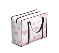 CNTDBU Bolsa de compras resistente con burbujas en forma de corazón, impermeable, reutilizable, con cremallera, bolsa de almacenamiento plegable para viajes, picnic