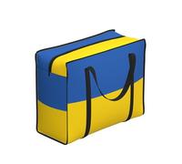 CNTDBU Bolsa de compras resistente con diseño de bandera de Ucrania, impermeable, reutilizable, con cremallera, bolsa de almacenamiento plegable para viajes, picnic