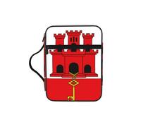 CNTDBU Bolsa de mano con asas para estudio bíblico con diseño de bandera de Gibraltar, resistente al agua, organizador para viajes de iglesia, soporte para bolígrafo, tablet, diario