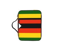 CNTDBU Bolsa de mano con asas para estudio bíblico con diseño de bandera de Zimbabue, resistente al agua, organizador para viajes de iglesia, soporte para bolígrafos, tableta, bolsillo para diario