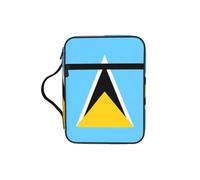 CNTDBU Bolsa de mano para estudio bíblico de la bandera de Santa Lucía con asas, organizador resistente al agua para viajes a la iglesia, soporte para bolígrafos, tablet, diario