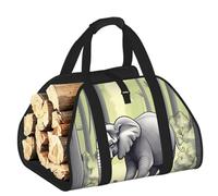 CNTDBU Bolsa de transporte de leña con diseño de elefante, resistente al agua, con asas acolchadas