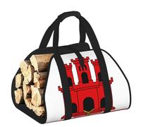 CNTDBU Bolsa de transporte de leña de la bandera de Gibraltar, lona resistente, transportador de madera impermeable con asas acolchadas