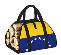 CNTDBU Bolsa de transporte de leña de la bandera de Venezuela, bolsa de lona resistente, transportador de madera impermeable con asas acolchadas