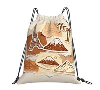 CNTDBU Bolsa de viaje con collage de calcomanías grandes, impermeable, ligera, para gimnasio, deportes, mochila casual con cordón para viajes, senderismo