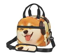 CNTDBU Bolsa térmica para el almuerzo con diseño de perros intoxicados para el trabajo, bolsa de alimentos aislada con correa de hombro ajustable, enfriador a prueba de fugas para uso diario