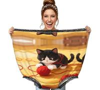 CNTDBU Bragas de hilo de gato para mujer, divertido regalo de broma, ropa interior de gran tamaño, pantalones grandes novedosos para despedida de soltera, intercambio secreto de Papá Noel, color negro