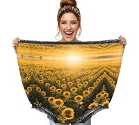 CNTDBU Bragas para mujer, diseño de girasol, diseño de flores de campo, ropa interior de gran tamaño, pantalones grandes novedosos para despedida de soltera, intercambio secreto de Papá Noel, color