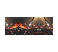CNTDBU Broken Sword Crown - Alfombrilla de escritorio extra grande de 11.8 x 31.5 pulgadas, alfombrilla antideslizante para mouse para juegos con borde cosido, almohadilla impermeable para teclado
