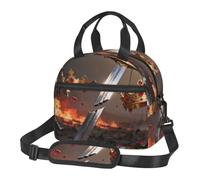 CNTDBU Broken Sword Crown - Bolsa térmica para almuerzo para el trabajo, bolsa de alimentos aislada con correa de hombro ajustable, enfriador a prueba de fugas para uso diario