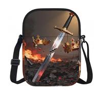 CNTDBU Broken Sword Crown - Bolso cruzado pequeño con cremallera para mujer, impermeable, casual, para viajes, cartera de teléfono