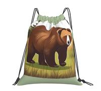 CNTDBU Brown Bear - Mochila grande para caminar, impermeable, ligera, para deportes de gimnasio, mochila casual con cordón para viajes, senderismo