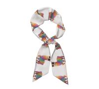 CNTDBU Bufanda de satén sedoso teñida de alpaca para mujer, larga y ligera, a la moda, diadema suave con estampado en toda la superficie