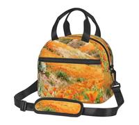 CNTDBU California Poppy - Bolsa térmica para almuerzo para el trabajo, bolsa de alimentos aislada con correa de hombro ajustable, enfriador a prueba de fugas para uso diario