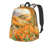 CNTDBU California Poppy - Mochila ligera e informal para adultos, mochila de viaje de gran capacidad con correas acolchadas, bolsa de viaje resistente al agua