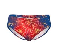 CNTDBU Calzoncillos triangulares para hombre, diseño de fuegos artificiales, suaves, elásticos, transpirables, con bolsa, cintura sin etiquetas, absorbe la humedad para uso diario, Negro, L