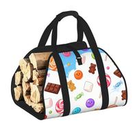 CNTDBU Candy Rain - Bolsa de transporte de leña de lona resistente, impermeable, con asas acolchadas